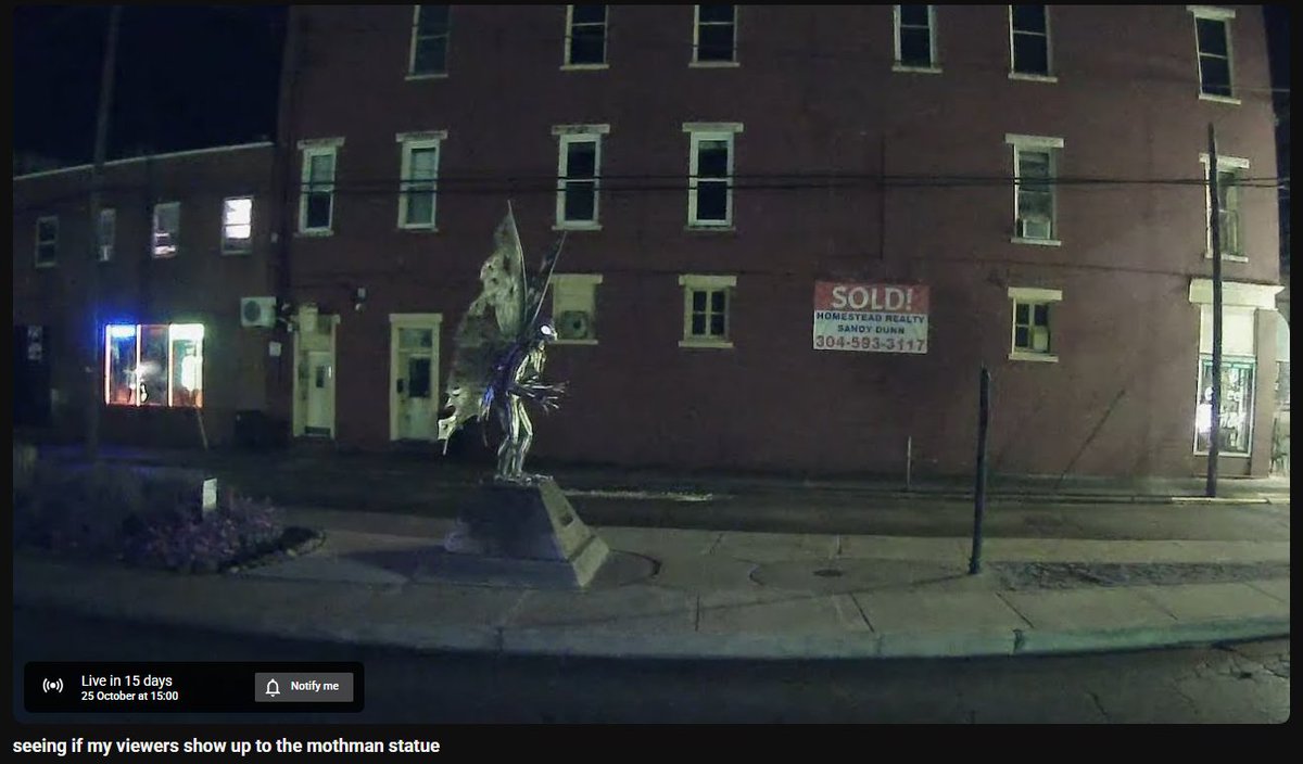 october 25th @ 6 PM ET (3PM PT)
go my capipis, gather at the mothman statue at 201 4th St, Point Pleasant, WV 25550