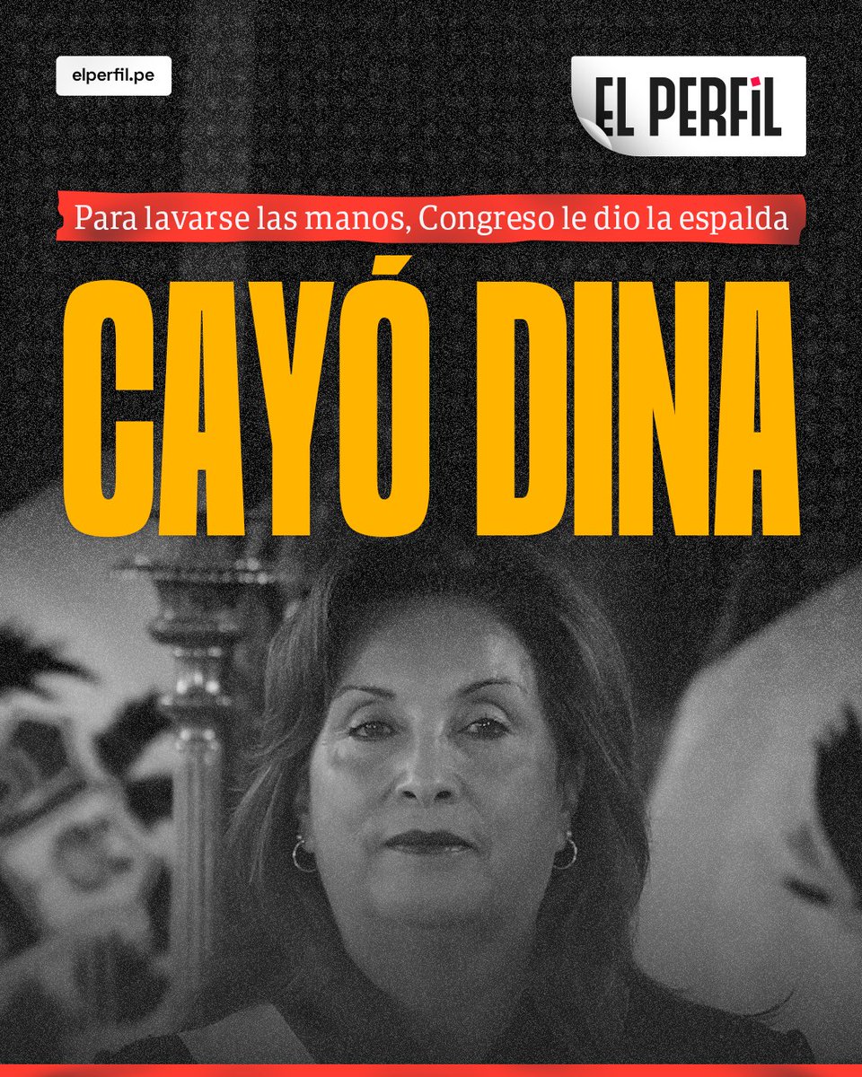 🔴 ¡Congreso vacó a Dina Boluarte por incapacidad moral!

🏛 En una sesión extraordinaria, el #Congreso aprobó con 124 votos la vacancia de #DinaBoluarte, tras su ausencia en el hemiciclo para ejercer su defensa.

⚖️ La mayoría parlamentaria cerró filas y evitó el debate,