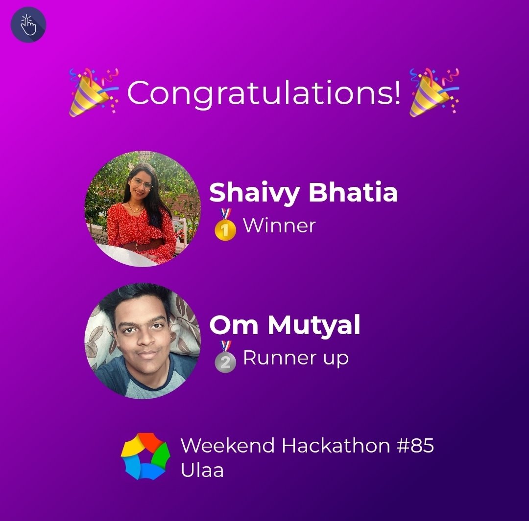 uxhack_co's tweet image. 🏆 Winners of Weekend Hackathon #85 on @UlaaBrowser challenge are:

🥇 Shaivy Bhatia
🥈 Om Mutyal

🥳 Congratulations!

👉🏻 Check out the top solutions at: l.uxhack.co/minh4h

#ulaa #ulaabrowser #uxhack #browser #productredesign #design #hackathon #userexperience