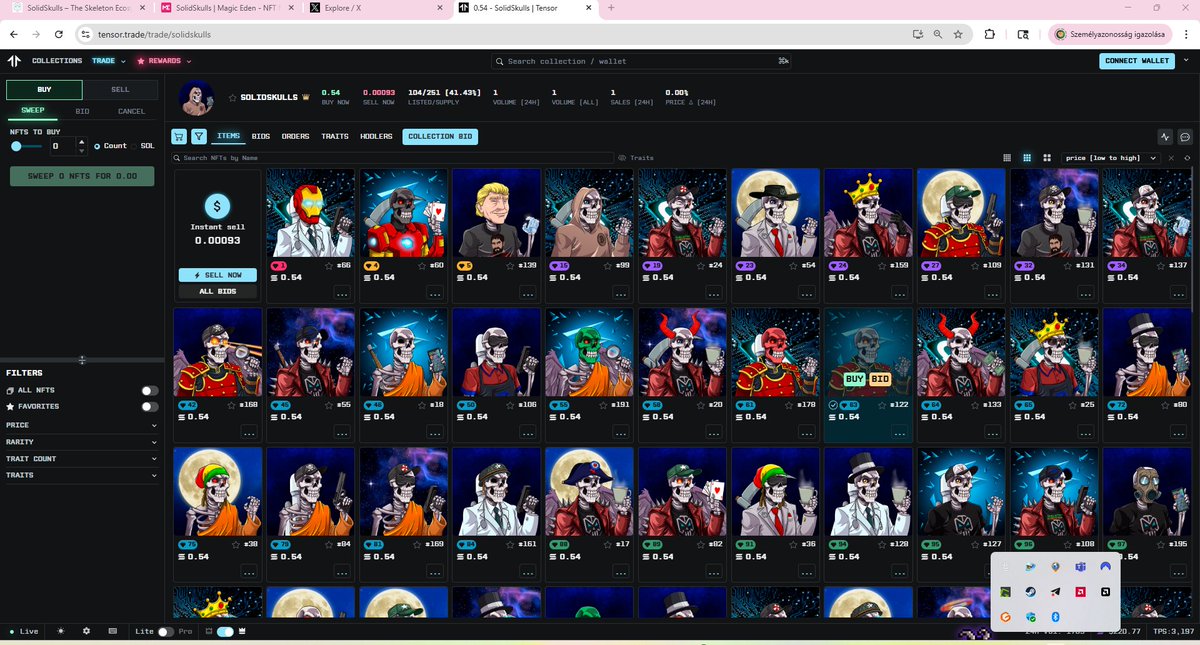 Found your favorite SolidSkull on <a href="/MagicEden/">Magic Eden 🪄</a> or on <a href="/tensor_hq/">Tensor ⚡️</a>  and trade it easy at the same mint price. 
magiceden.io/marketplace/so…

tensor.trade/trade/solidsku…