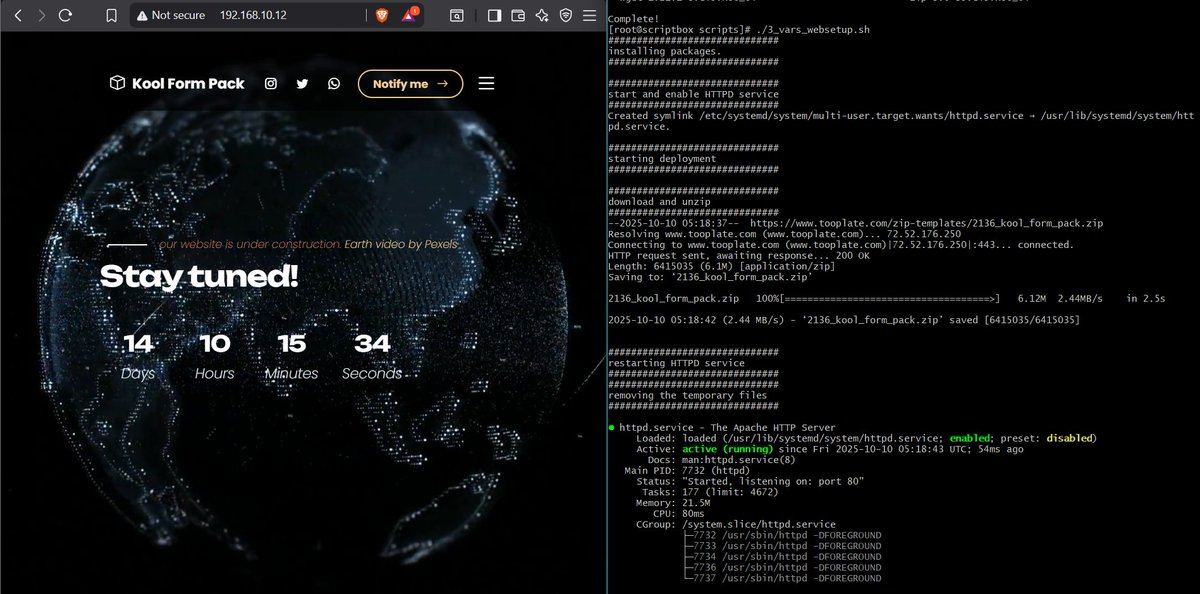 Devops_AB's tweet image. Just wrote a Bash script that makes full use of variables 💻⚙️

Instead of hardcoding stuff, I used variables like $art_name, $svc, $url, and $tempdir to make the script dynamic &amp;amp; reusable 🔁

Small tweak, big power move 😎💪
#Bash #Scripting #Linux #Automation #VAGRANT