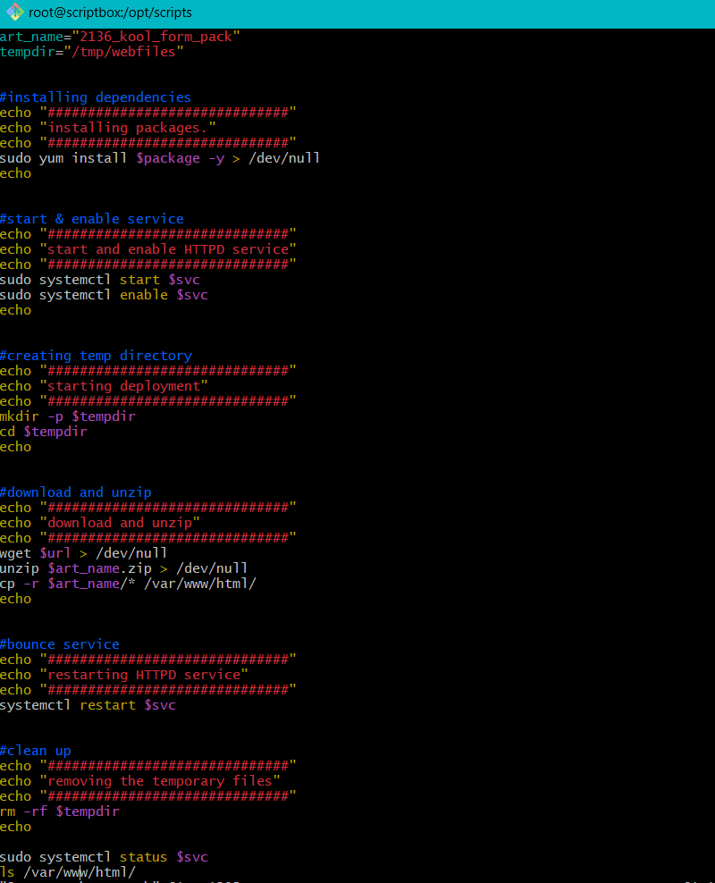 Devops_AB's tweet image. Just wrote a Bash script that makes full use of variables 💻⚙️

Instead of hardcoding stuff, I used variables like $art_name, $svc, $url, and $tempdir to make the script dynamic &amp;amp; reusable 🔁

Small tweak, big power move 😎💪
#Bash #Scripting #Linux #Automation #VAGRANT