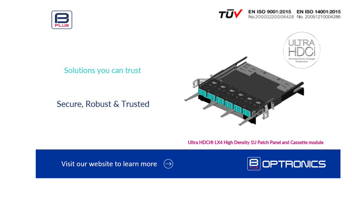Optronicsplus's tweet image. Ultra HDCi® LX4 High Density 1U Patch Panel and Cassette module by Optronics®mailchi.mp/4622b0006b5b/u…
#optronics #structuredcabling #fibreoptic #datacentres #telecommunication #network