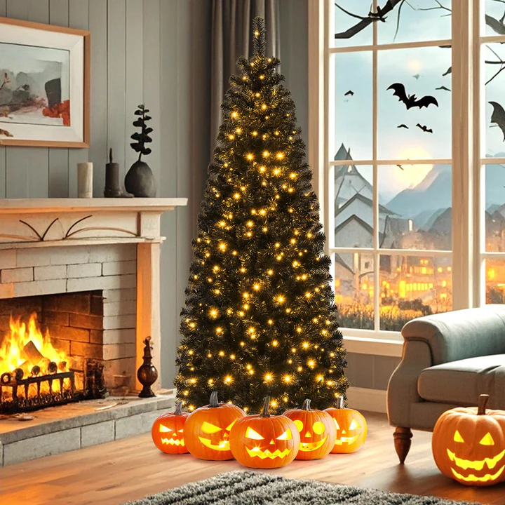 Goplusuper's tweet image. Spooktacular style! 🎃
The Goplus Black Pencil Tree is pre-lit for a perfectly eerie Halloween vibe.
The ultimate spooky season centerpiece.
#HalloweenTree #SpookyDecor #GothicHome