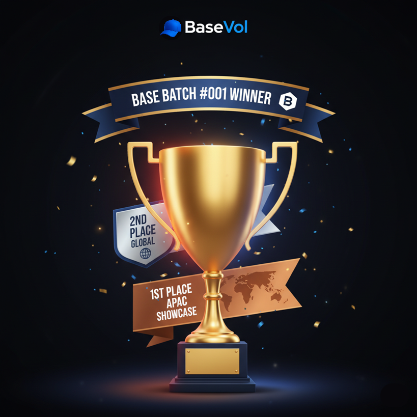 EZivran's tweet image. The validation speaks volumes:

🏆 Base Batch #001 Winner
🥈 2nd Place GLOBAL
🥇 1st Place APAC Showcase

@base backed them.
Ecosystem recognized the innovation.

@BaseVolApp isn&apos;t just building, they&apos;re WINNING. 🚀

#BaseBatch #Web3
