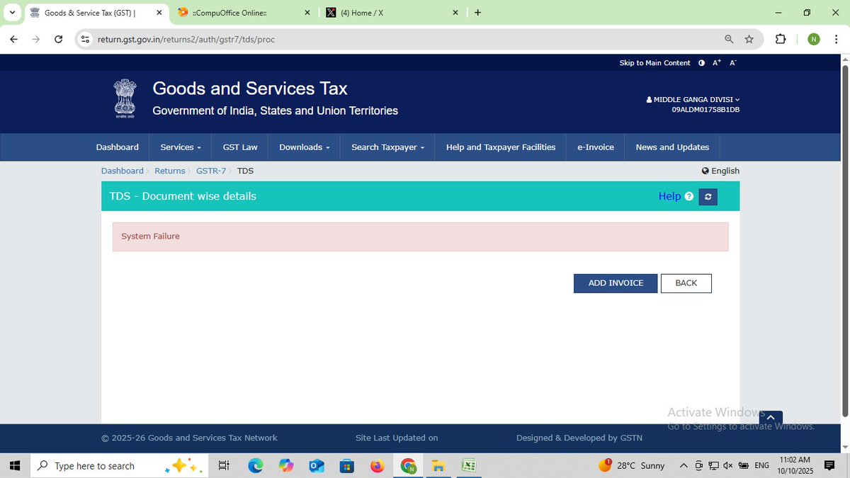 dharmendrakumar's tweet photo. @Infosys_GSTN @FinMinIndia 
this error appears. What is this meaning? https://t.co/sNUNP3mcnm