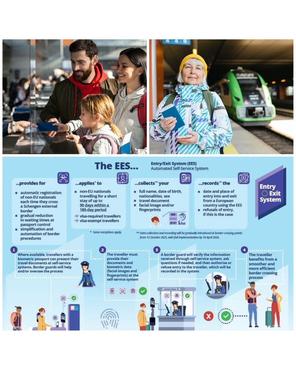 MYEmbBrussels's tweet photo. 📢 TRAVEL ADVISORY 

Beginning 12 October 2025, the EU will gradually introduce the European Entry/Exit System (EES), a new border management system to make checks more efficient and improve security within the Schengen territory. https://t.co/9celyFw1PM