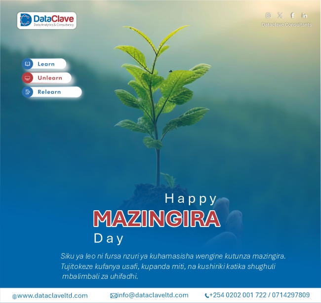 DataclaveC's tweet image. We can all work together to make tomorrow cleaner and greener.  Let&apos;s make big moves toward a sustainable future on this Mazingira Day, one team, one action, and one innovation at a time.

#mazingiraday 

#learn #unlearn #relearn