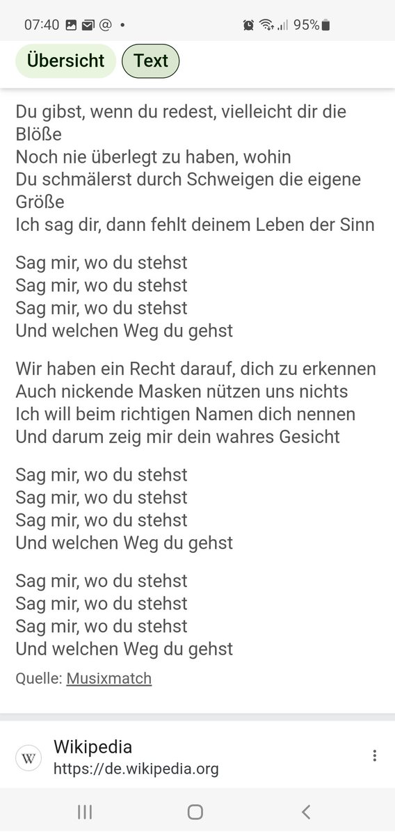 hubertus_knabe's tweet image. Kennt jemand noch das Lied "Sag mir wo Du stehst"? Ein perfides Indoktrinationslied für Jugendliche in der #DDR (s. Screenshot). Jetzt stellt sich heraus, der Verfasser war #Stasi-Spitzel. Passt.
m.bild.de/leben-wissen/k…
