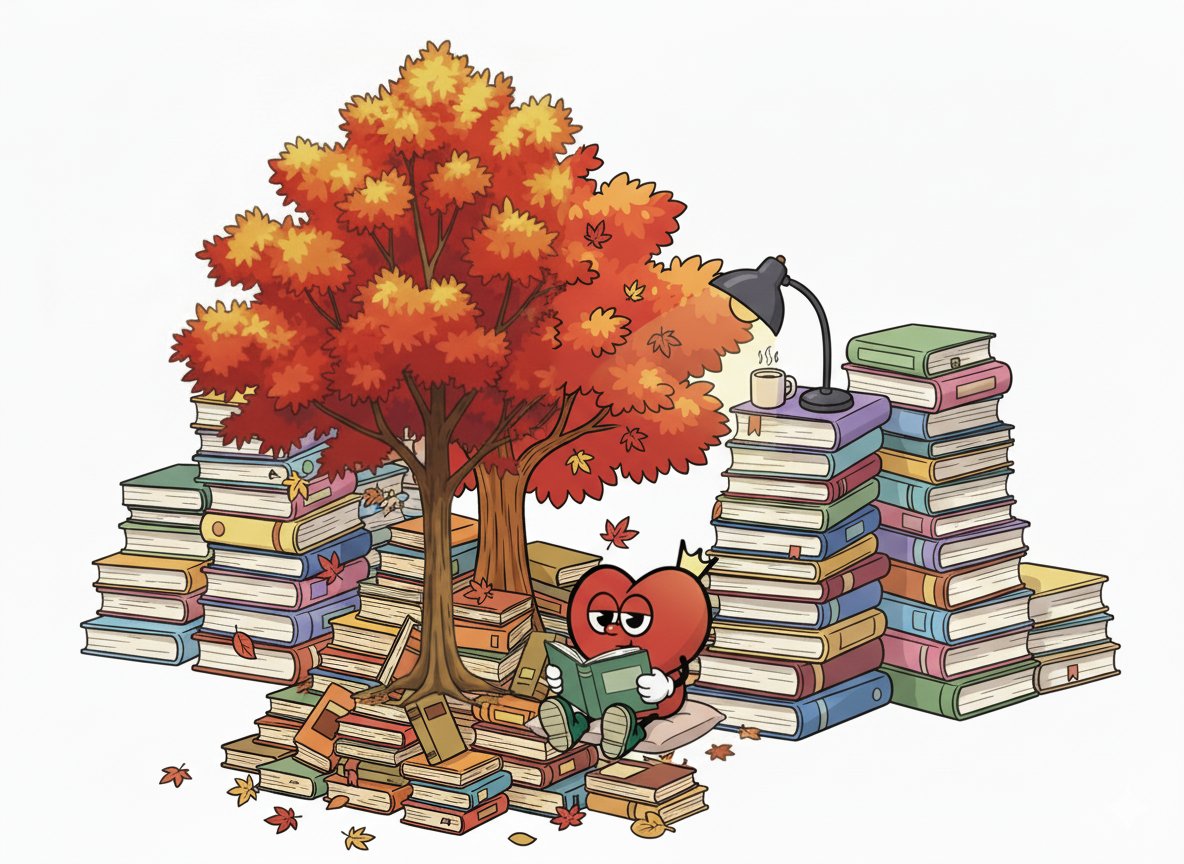 atomun__'s tweet image. 本を読んで…　#読書の秋2025  #秋 #秋と言えば #あとむん #紅葉  #AIart  #AIイラスト︎