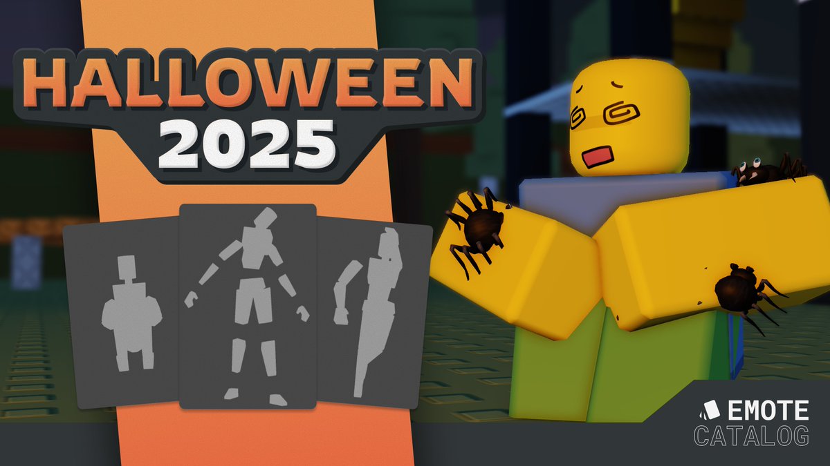 Emote Catalog (1.2.0) is now out, featuring our first event!

Check out some of the incredible Halloween themed emotes created by some of our partners. Be sure to also check out the new music : )

#RobloxDev #robloxanimation