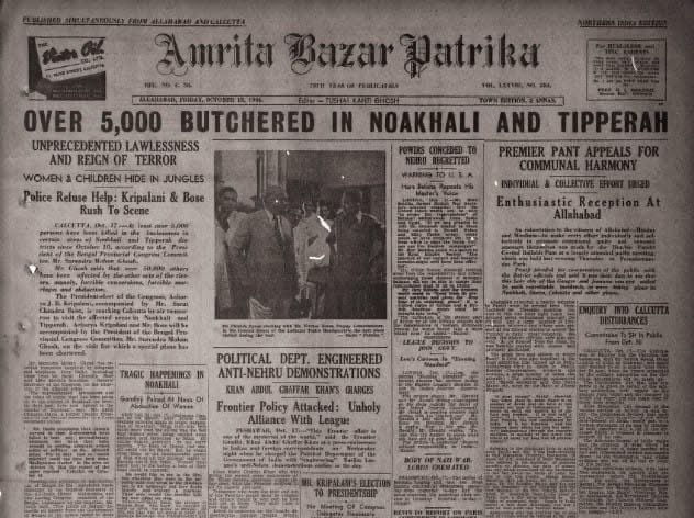 anujdhar's tweet photo. 10 October 1946 | Noakhali | Bengal | India https://t.co/yyYYJRPTZT