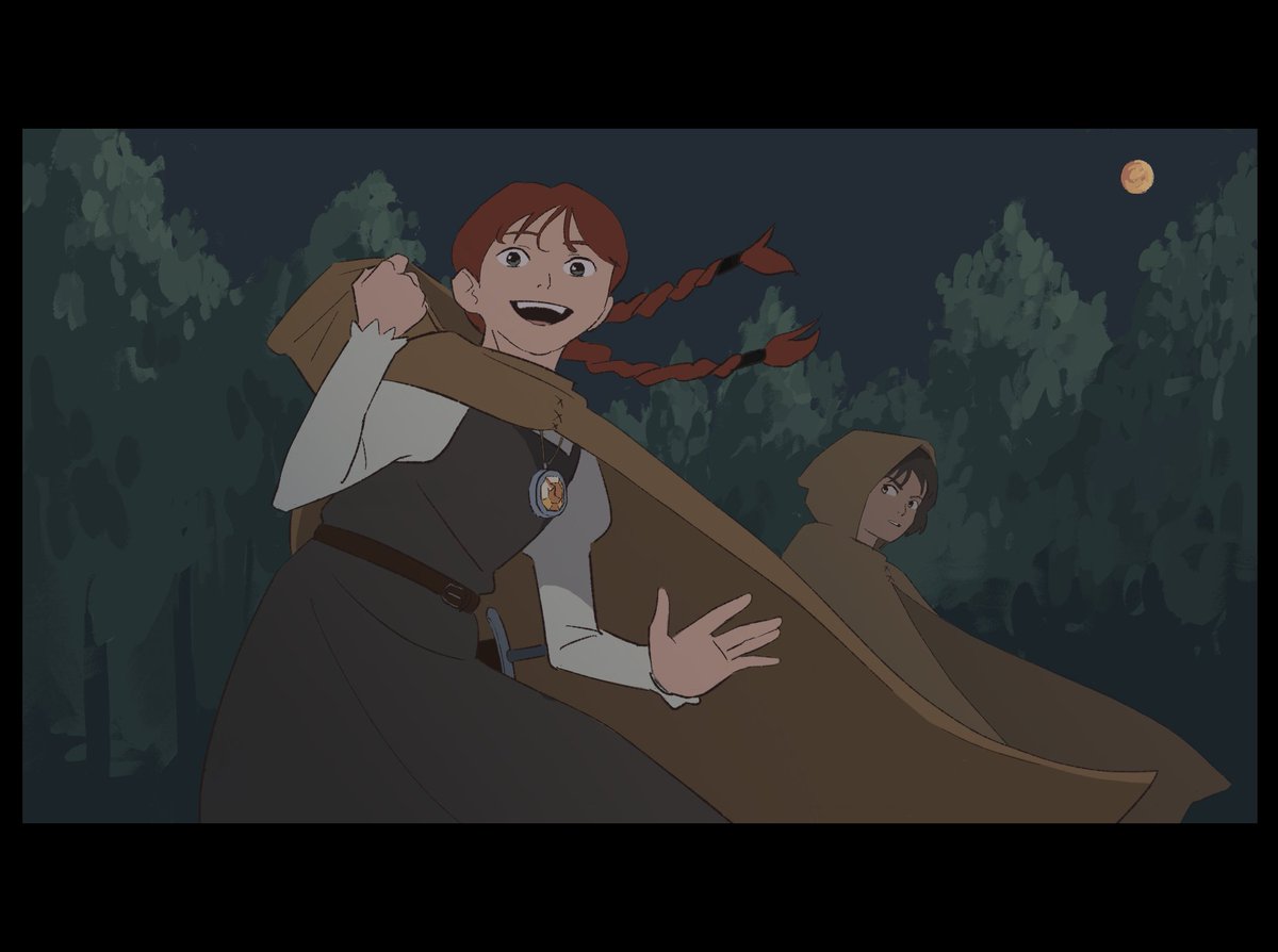 "Look, survivors!"
Another exploration drawing / story beat for a short animation idea.
#イラスト