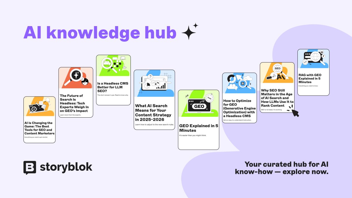 storyblok's tweet image. Before you even ask, we’ve already delivered: AI Knowledge Hub 🎓 
Every article, guide, and story we’ve written on AI. Check it out: 
okt.to/C0vyna