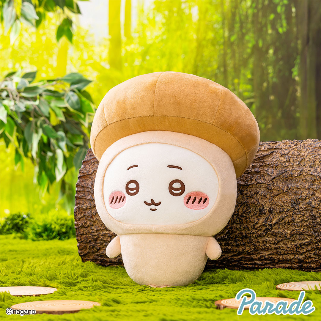 ／
📢10月プライズ新情報
＼

#ちいかわ より
きのこ着ぐるみBIGぬいぐるみが登場🍄🪵

詳細は後日お知らせになります🍂

#プライズ