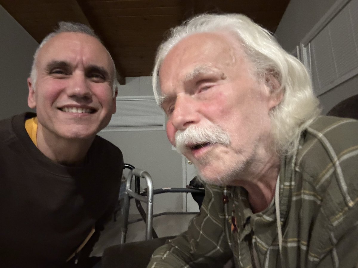 M0NT0NE's tweet photo. Visiting with Bob Desper &amp; letting him know his 1972 song “The World is Crying Out for Love” hit 1.2 million streams on Spotify. Unbelievable. 🙏 https://t.co/QIfWas63wG https://t.co/VcI4nyOmhY