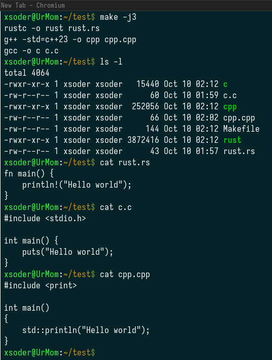 prodbyfed's tweet photo. How is a hello world program 3.8Mb. This is beyond crazy. https://t.co/MWdKmCPEcg