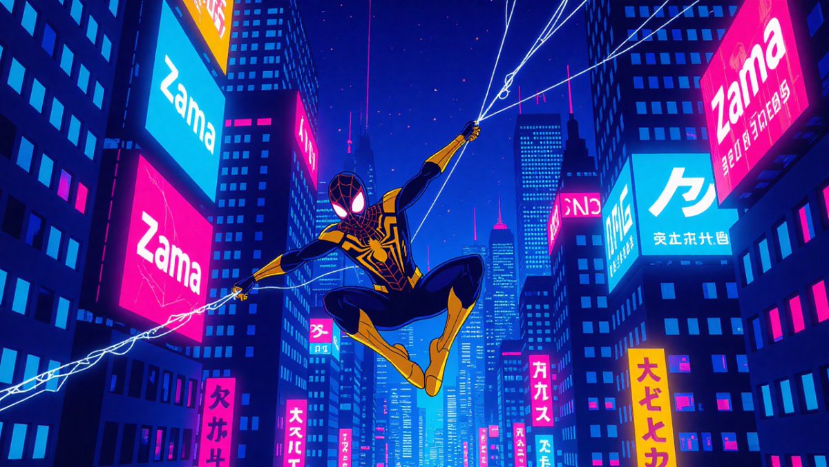 Your data is safe in Zama’s web 🕸️
Each strand is fully encrypted impossible to break, impossible to trace.
Hackers get stuck before they can crawl in.
<a href="/zama/"></a>  #ZamaCreatorProgram