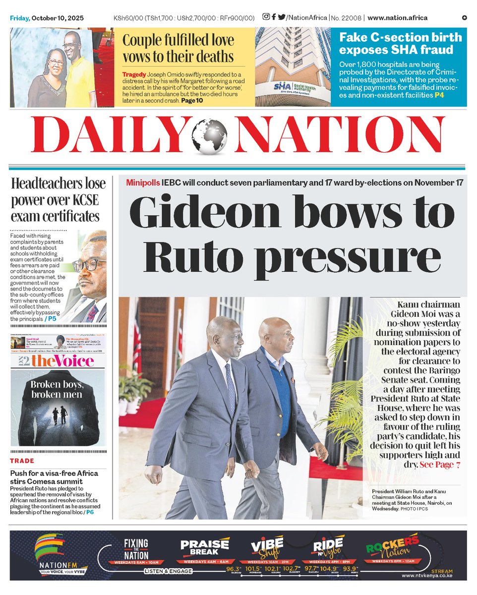 When Ruto and Gideon finally shook hands, even the Rift Valley fault lines said ‘we’re healed, boss!’ 😂 Politics aside, this is historic! #GidiAmeingiaBox
Ruto Gideon Moi Unity The Rift is United

Standard CAT 1 #MazingiraDay 2025 Twice Kanu Baringo Alicia Kanini Nyayo Shujaa