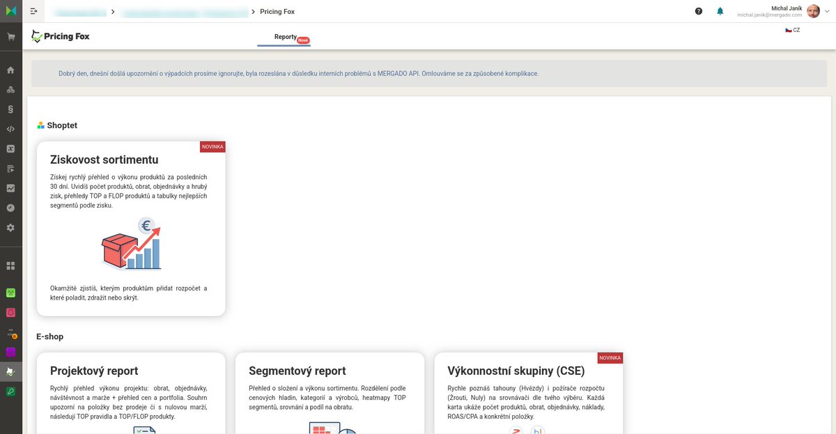 Analýza 💵 zisku e-shopu v čase či podle segmentů, TOP a FLOP produkty... <a href="/PricingFox/">Pricing Fox</a> nasadil dva nové reporty. Pomohou k řízení e-shopu. S cílením na zisk. Podstatné je, že nasazení je jdnoduché. Stačí napojit datové zdroje a počkat do druhého dne, než se data načtou a zpracují.