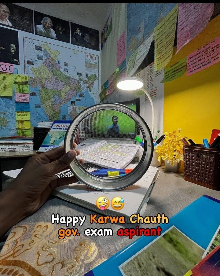 ManRal0's tweet image. Govt aspirant version of Karwa Chauth 😭sir = chaand 🌕