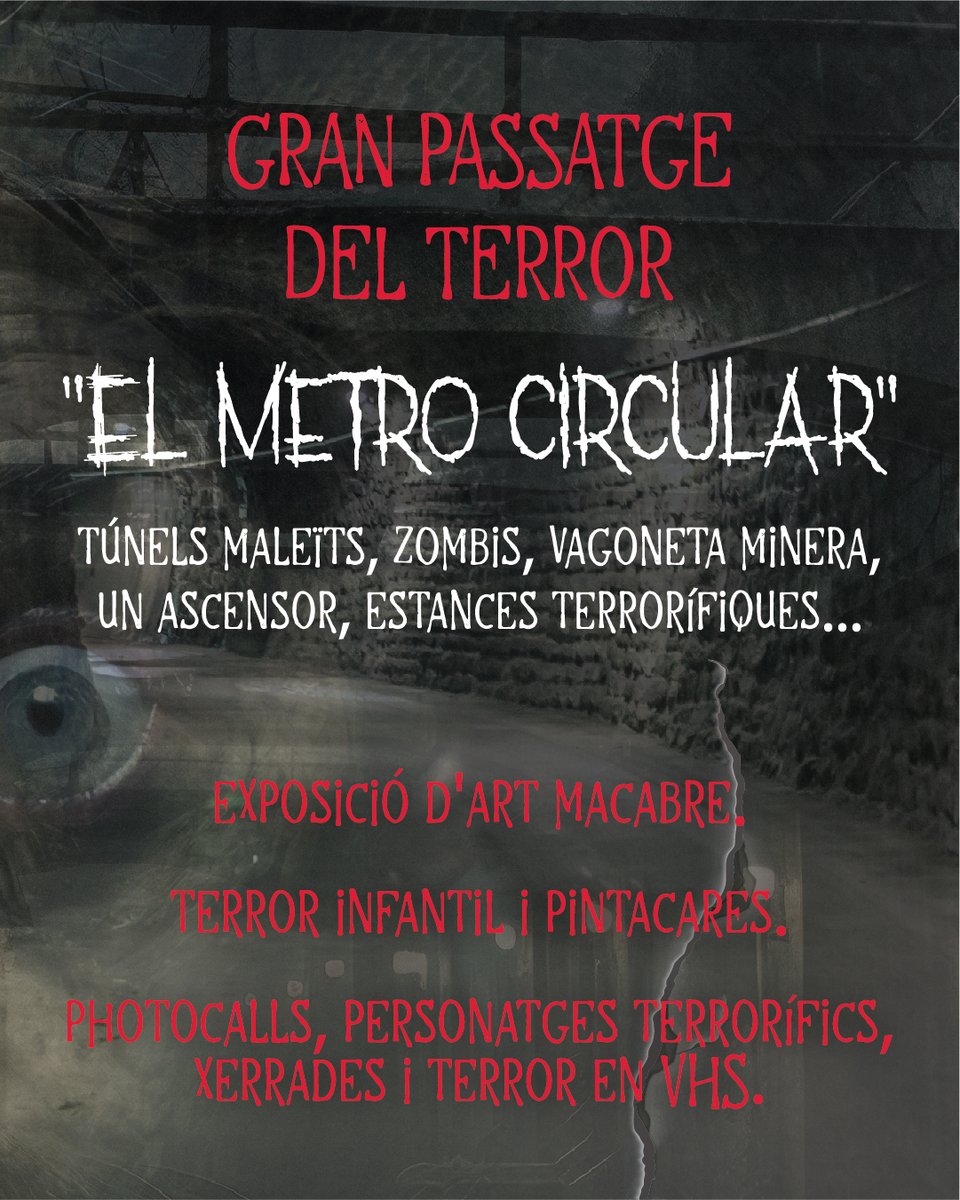 🎃👻Halloween als Encants: “El Metro Circular”, amb zona infantil, art macabre i túnel del terror. 

🗓️Del 24 al 31 d’octubre, passatge els dies 25 i 31 amb inscripció prèvia.

@mercatsbcn