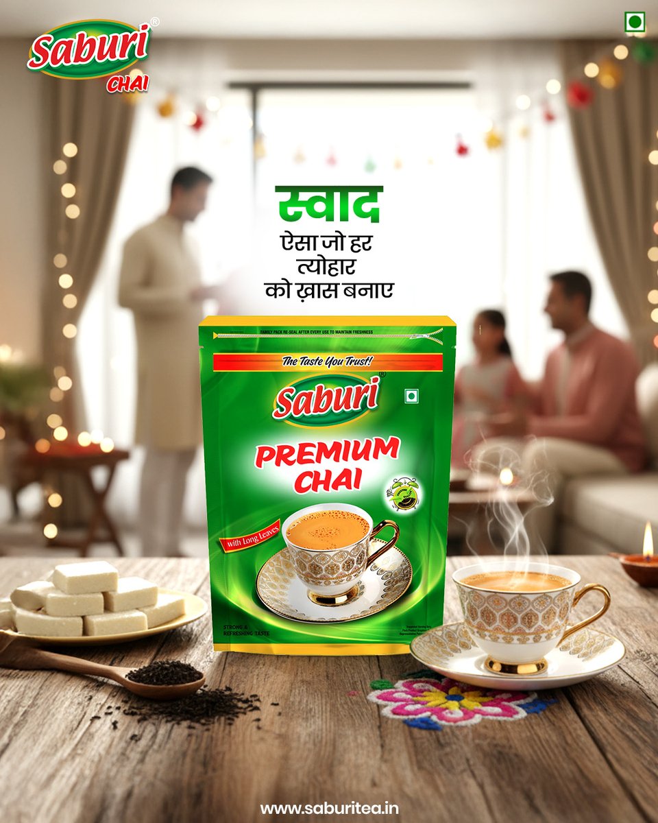 The perfect cup of warmth, blending into the perfect festive moment.
Make your celebrations extra special with Saburi Chai. Happy moments, happy sips! ✨

saburitea.in