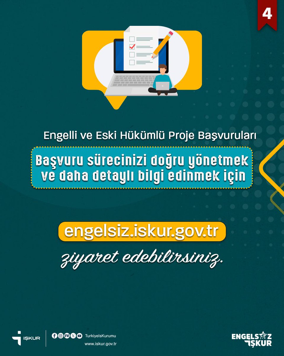 🟢Engelli Hibe Proje Fikrinizi Belirlediniz mi? Şimdi Başvuru Sürecine Geçebilirsiniz!

#EngelliHibe
#HibeDesteği
#İŞKURdaİşVar