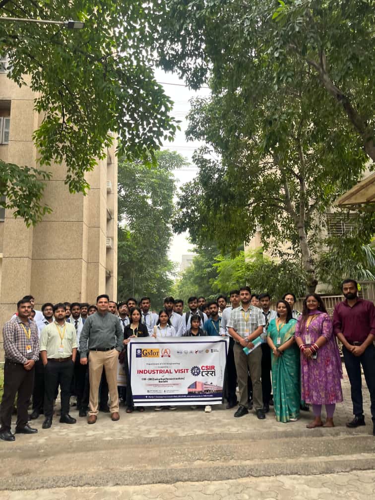 GNIOTCollege's tweet image. GNIOT Civil Engineering students visited CSIR–CRRI, New Delhi, gaining hands-on insights into road research, pavement materials, and traffic management—bridging academia with industry for future-ready engineers.
 #GNIOT #CivilEngineering #CSIRCRRI #IndustrialVisit