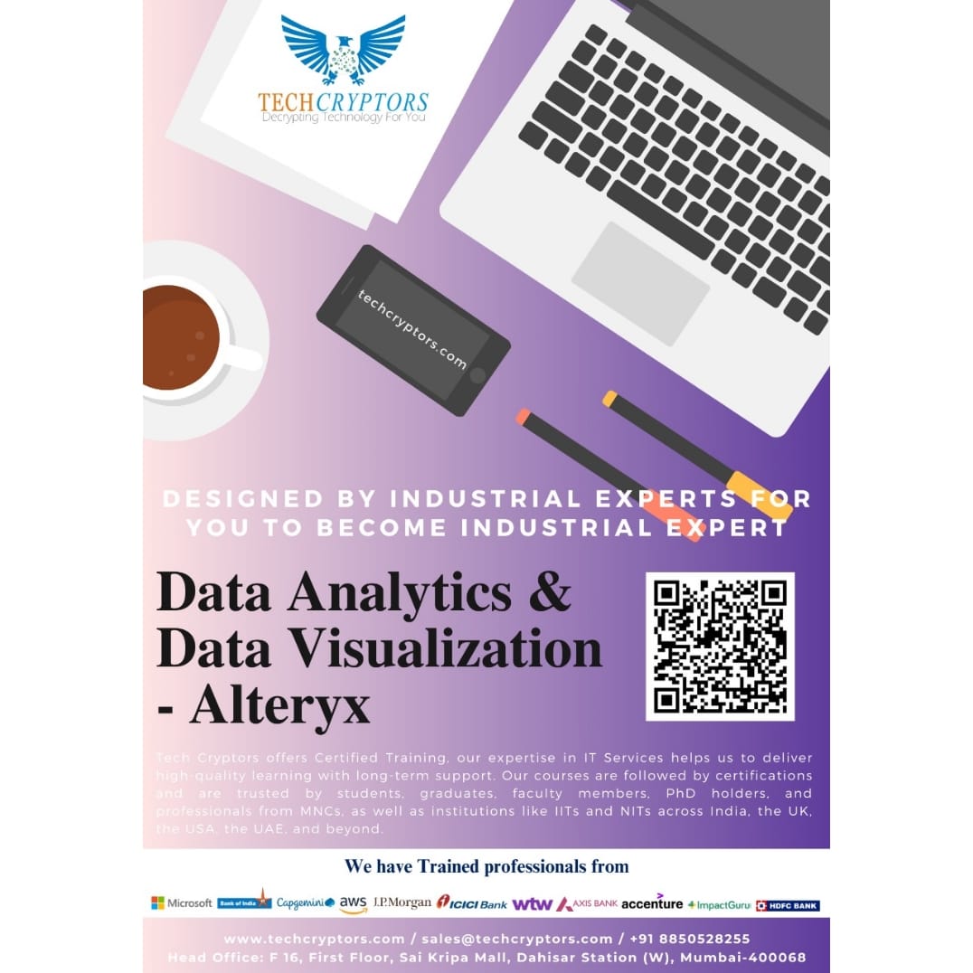 TechCryptors's tweet image. 🚀Unlock the power of data with Tech Cryptors Alteryx Training Course!
👉 techcryptors.com/alteryx-traini…
📞wa.me/918850528255
📧sales@techcryptors.com
#AlteryxTraining #DataAnalytics #AlteryxCourse #LearnAlteryx #DataScience #BestITTrainingCourse #ITTraining #TechCryptors
