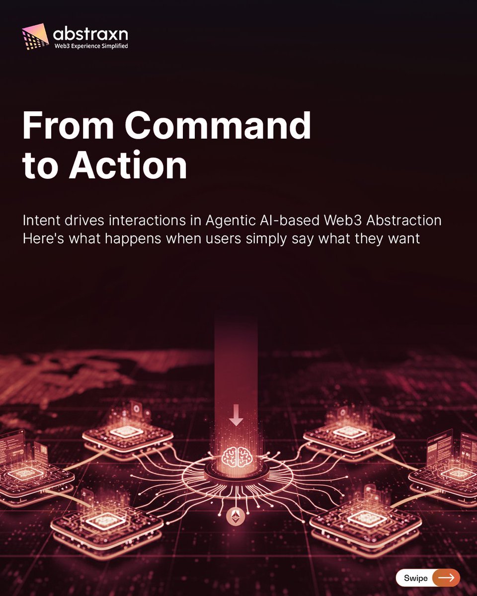 AbstraxnX's tweet image. Intent-driven interactions aren&apos;t redefining Web3 experiences.
Learn how Agentic Intelligence works and executes when users simply say what they want.

#AccountAbstraction #AIWeb3Agents #SmartAccounts #AgenticAI