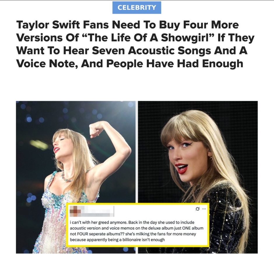 VirginiaWeb's tweet photo. @taylornation13 Taylor needs to read the room. https://t.co/M0wruwyye4 Smells like greed to me, sad. https://t.co/OP8ZF86x3W