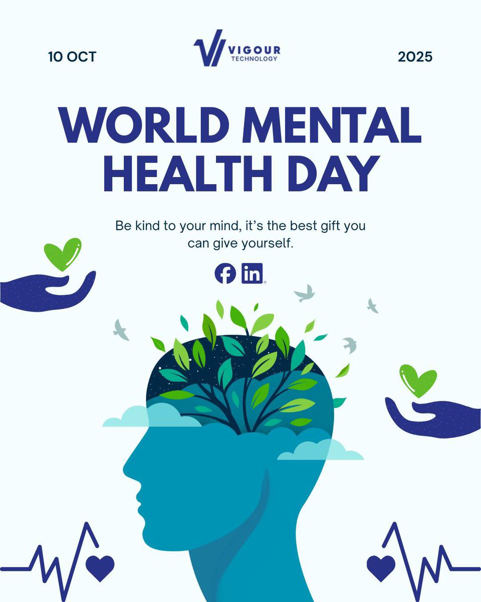 VigourTech's tweet image. Behind every strong mind is a story of struggle, resilience and endurance.
Today, @VigourTech celebrate those who keep showing up — even on the hard days.

#WorldMentalHealthDay
#VigourTech
#MentalHealthMatters
