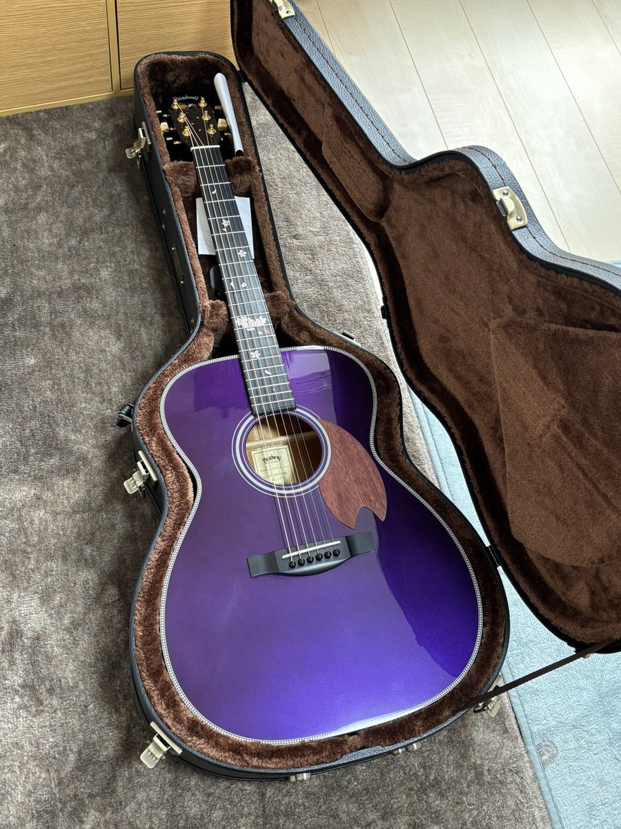 ahoudori_0's tweet image. おはる推し🩷ということで同じギターが欲しくて探したけど年度ごとの限定モデルで生産終了
なので同じ夜桜の2025年モデル買いました😆
名前の通り本当に桜の木が使われているんです🌸
音色はスマホだとわからんね😅
生音がレベチ✨
流石に持ち歩けないからたまーにTikTok UPしていきます😉
#小泉遥香