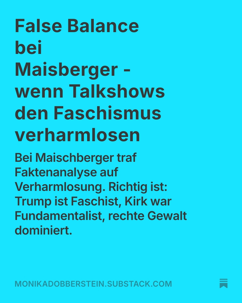 In diesem Zusammenhang noch einmal der Hinweis auf den Artikel, den ich zu Kirk, seinem Begräbnis und der politischen Ausbeutung dieser Vorgänge geschrieben hatte:
open.substack.com/pub/monikadobb…