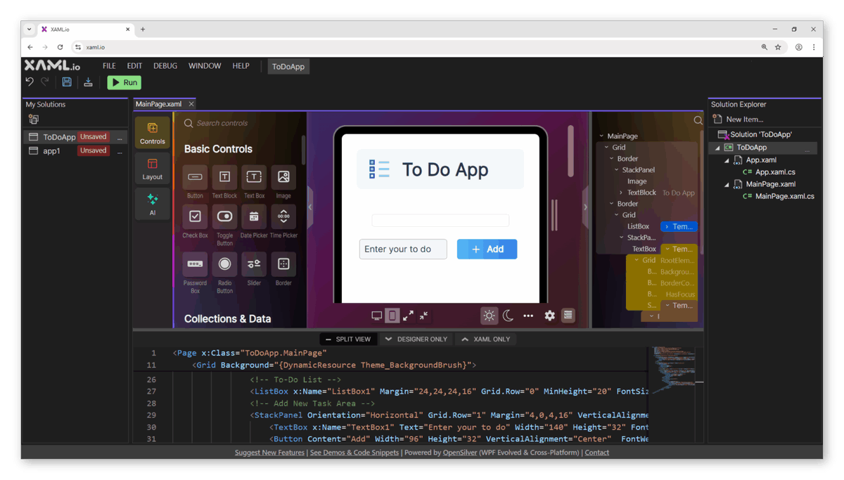 OpenSilverTeam's tweet photo. One of the core design principles of https://t.co/hS3Vp2sLmD is developer control.

Every project can be downloaded as a standard Visual Studio solution, and the underlying runtime (@OpenSilverTeam) is fully open-source. This means you can start quickly online, then continue locally at any time — without being tied to a proprietary format or service.

Think of https://t.co/hS3Vp2sLmD as a frictionless on-ramp to .NET development, not a walled garden.