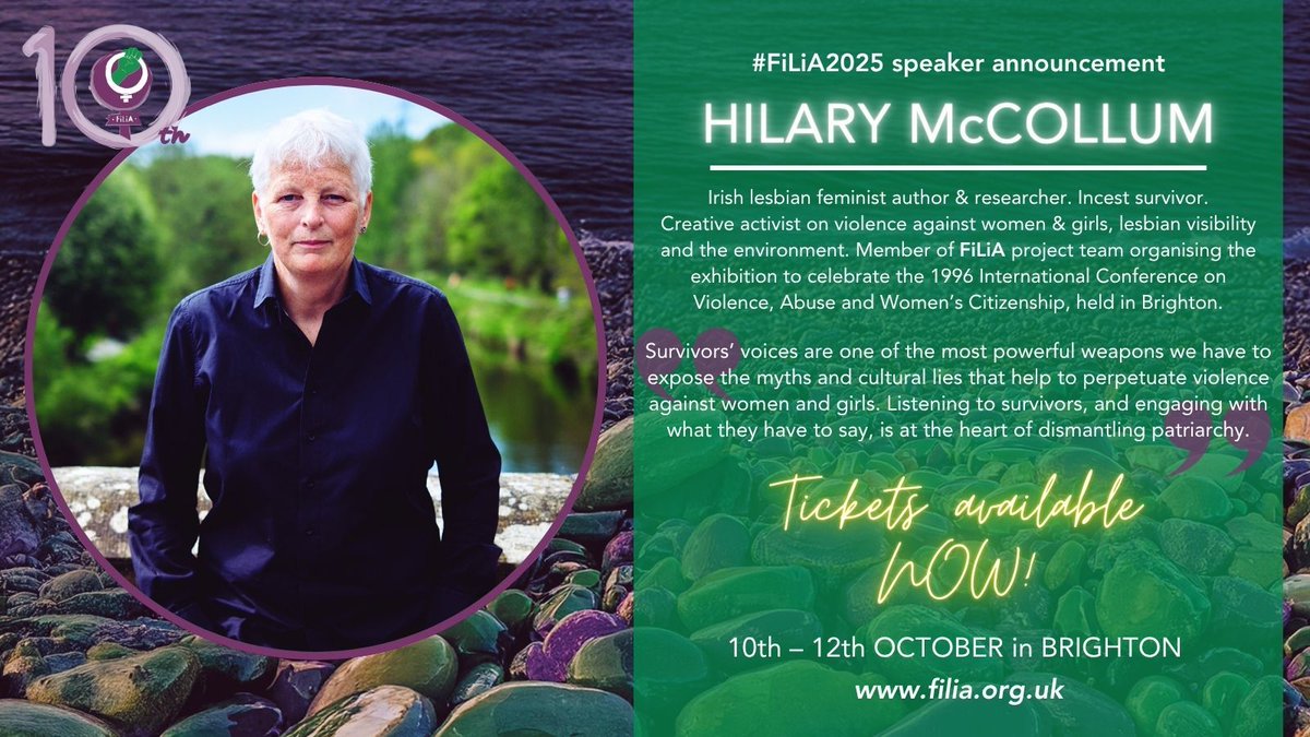 FiLiA_charity's tweet image. #FiLiA2025 speaker news!

@hilarymcc7 active on the issues of #domesticabuse &amp;amp; #VAWG for over 30 years, chaired five domestic homicide reviews, former management committee member at #EVAW &amp;amp; current @RespectUK trustee, will be at #FiLiA

🎟️ filia.org.uk/tickets
