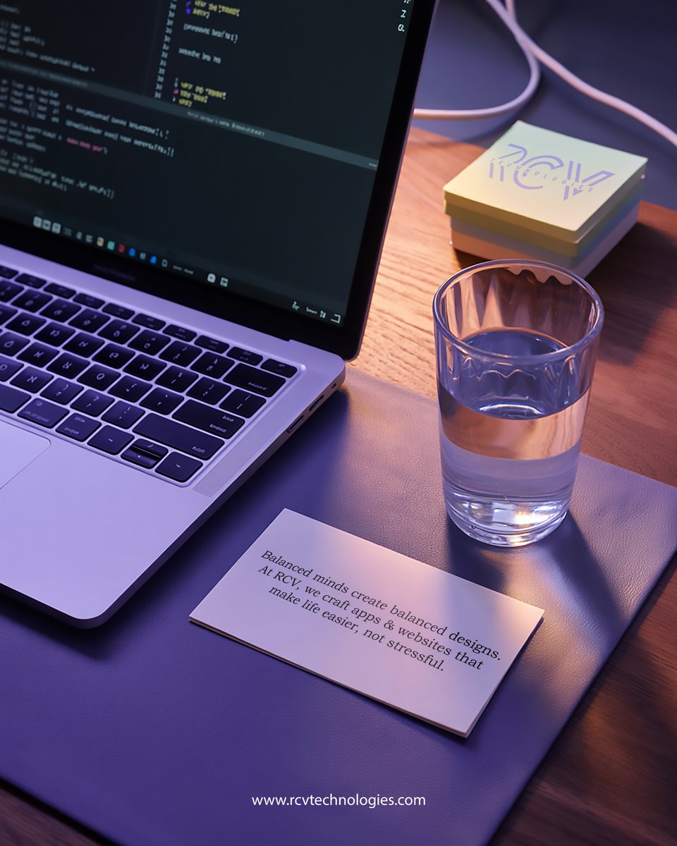 rcvtechno's tweet image. #WorldMentalHealthDay 💜
Great code isn’t written in chaos — it’s crafted in calm.
At RCV Technologies we believe balanced minds create balanced designs.

#RCVTechnologies #WorldMentalHealthDay #MindfulTech #HealthyWorkCulture #DigitalWellbeing #WorkLifeBalance #TechWithPurpose