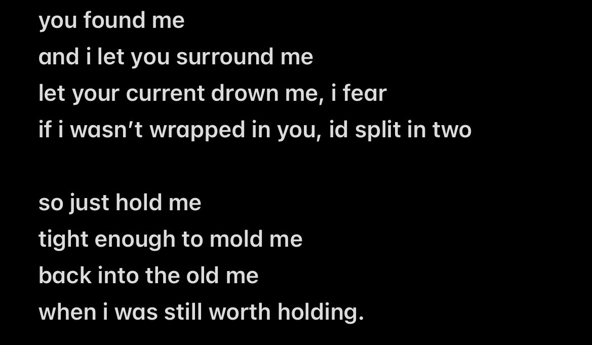 not to be corny on main but i wrote a song about this recently