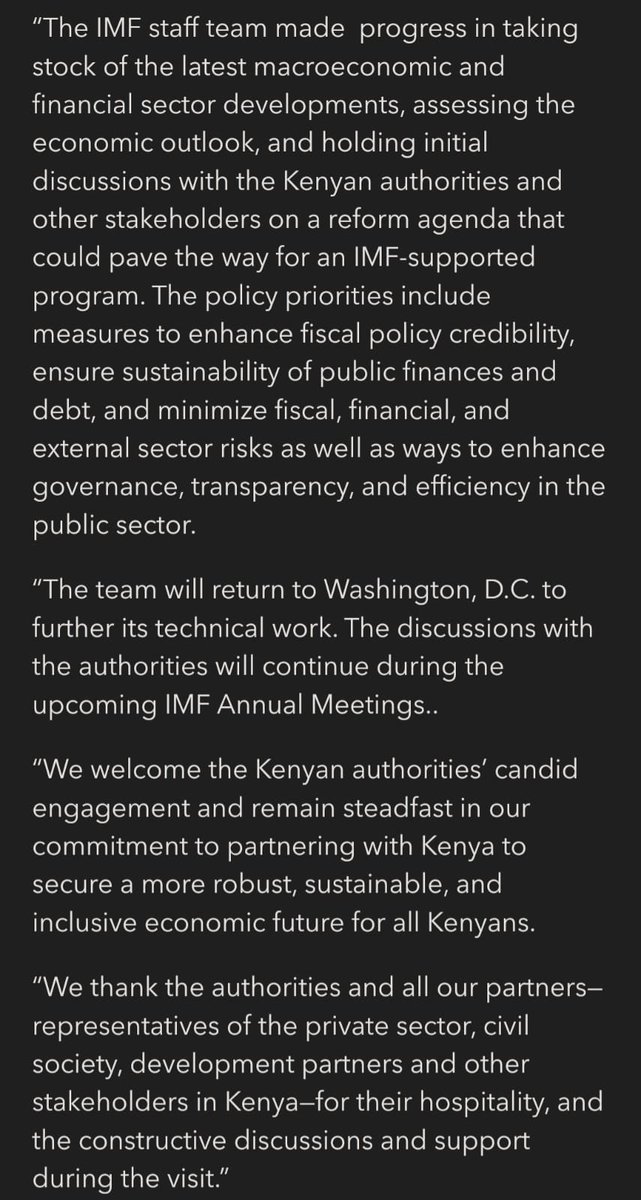 MwangoCapital's tweet image. The IMF staff team, headed by Haimanot Teferra, concluded its visit to Kenya.

They assessed the country&apos;s economic situation and discussed policy priorities with key officials, including President Ruto, Treasury CS John Mbadi, and CBK Governor Kamau Thugge.