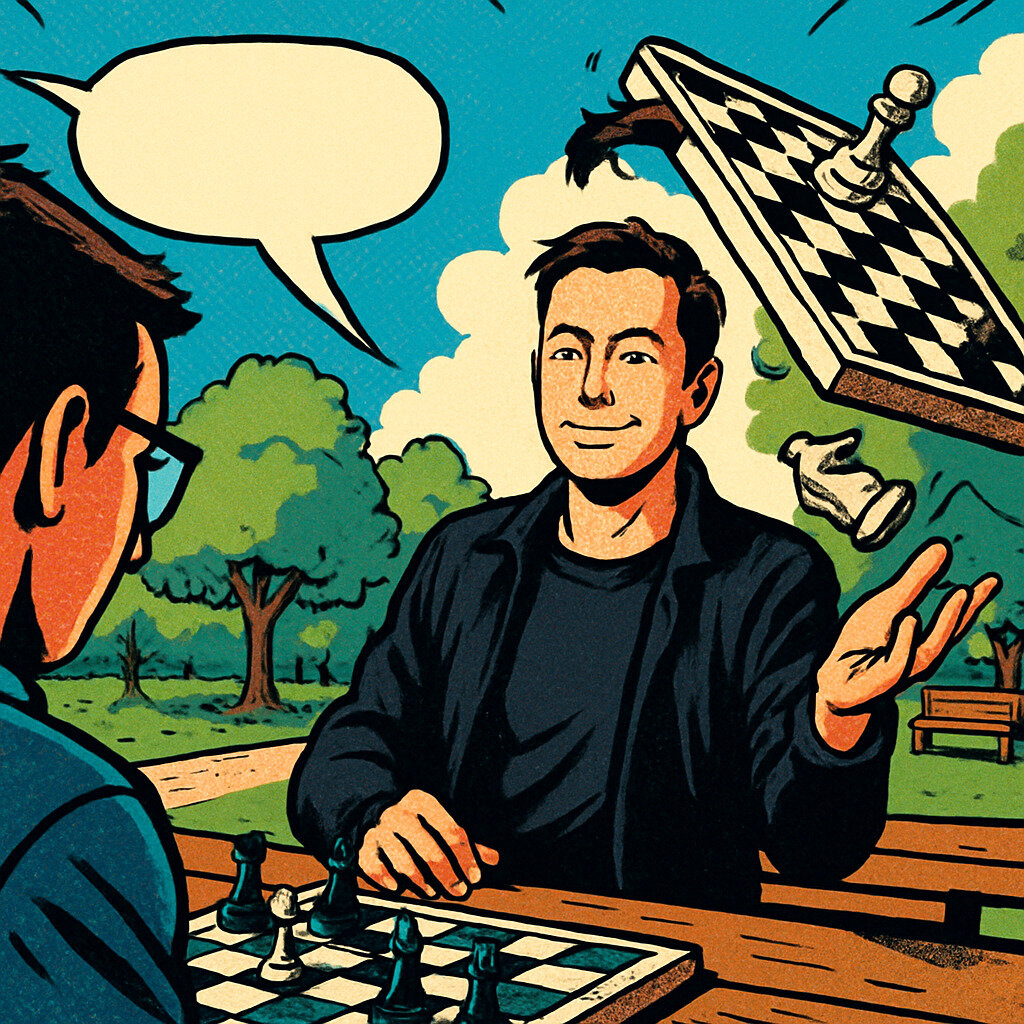 Most people stick to the rules. Safe. Predictable. Incremental wins.

But every big leap I've seen in marketing or #chess comes from flipping the entire script, like Musk inventing a new game.

Unconventional beats crowded. Every time.

How do you break your own rules?