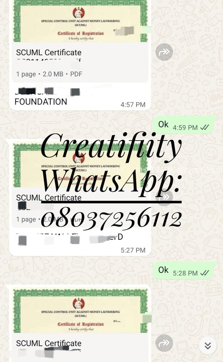 creatifiity's tweet image. 3 #SCUML Certificates processed and delivered today!

That’s why we’re trusted by businesses nationwide — speed, accuracy, and compliance every time.

#iyaloja #iyalaje #cac #nimc #businessregistration #tin #firs #efcc