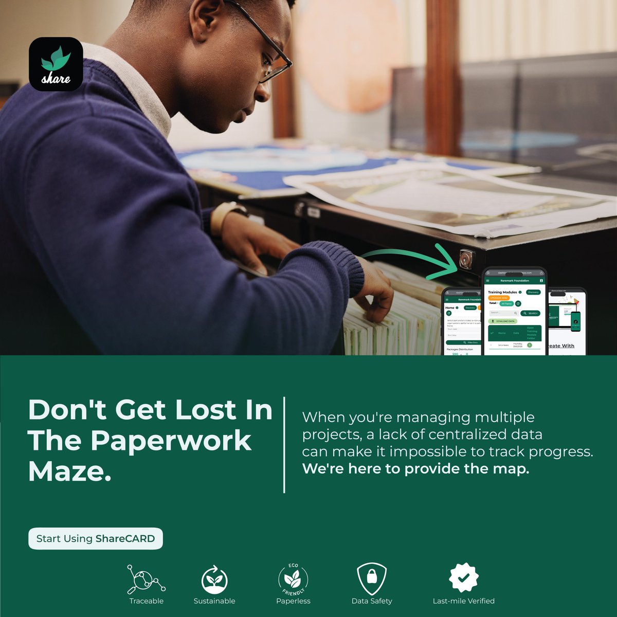 sharecard_app's tweet image. Don&apos;t get lost in the paperwork maze. 
When you&apos;re managing multiple projects, a lack of centralized data can make it impossible to track progress. We&apos;re here to provide the map.#CentralizedData #ProjectTracking #DataMaze #AgriProjects