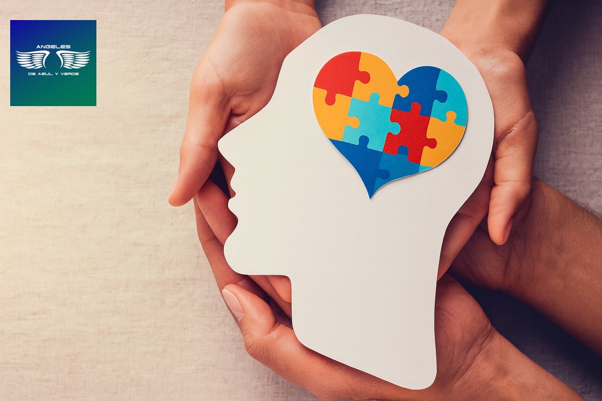 🧠💙💚
Hoy, #DíaMundialDeLaSaludMental, recordamos que 1 de cada 8 personas vive con un problema de salud mental.

En @AngelesAzulVerde llevamos 10 años rompiendo el estigma y normalizando el dolor emocional.
Porque no hay salud sin salud mental. 💚

#SaludMentalImporta