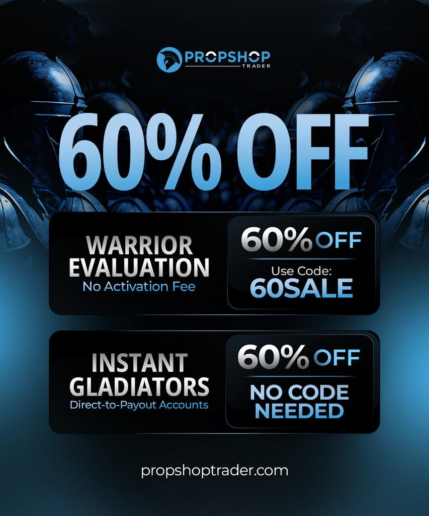 Propfirmedge's tweet image. ⚔️ It’s Time to Conquer the Charts! ⚔️

🔥 60% OFF is LIVE at PropShopTrader!
Whether you’re grinding your way through challenges or jumping straight to payouts — this one’s for the real hustlers. 💪

💥 Warrior Evaluation – 60% OFF + No Activation Fee
🎯 Use Code: EDGE

⚡…