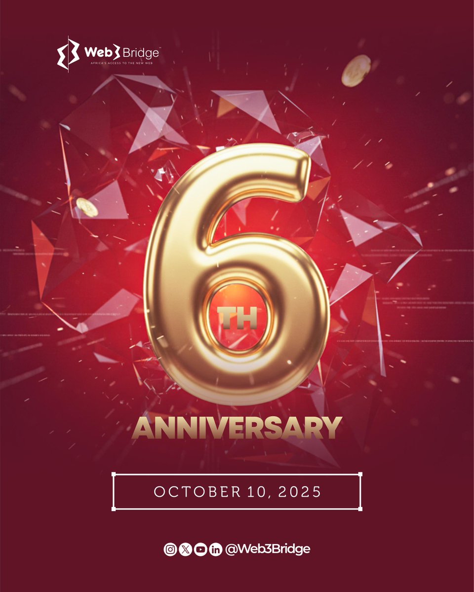 Haramide's tweet image. Happy 6th anniversary, @Web3Bridge. Cheers🥂 to many more years of growth and impact.
#W3B6 and #Web3Bridgeat6