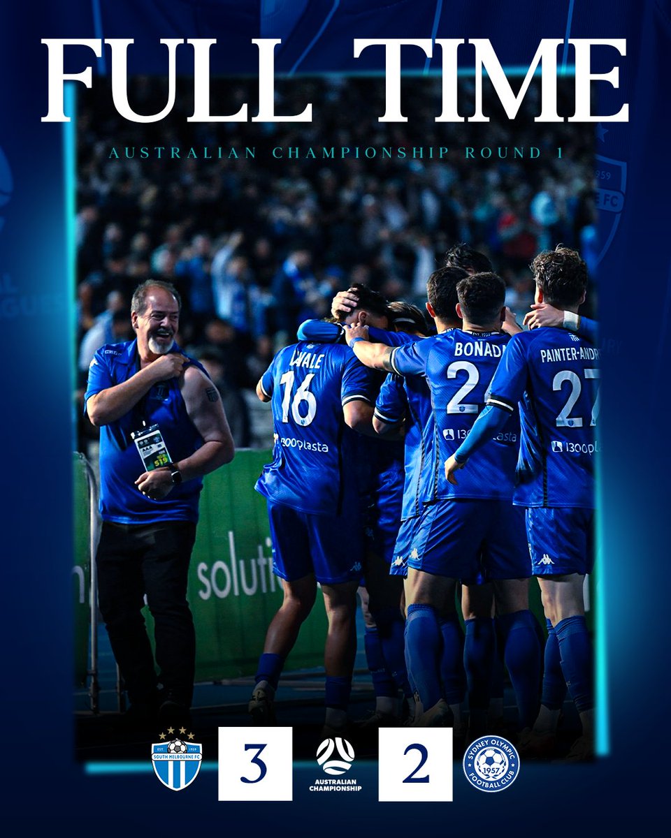 smfc's tweet photo. 𝗛𝗘𝗟𝗟𝗔𝗦 𝗪𝗜𝗡!!!!!!!! 

Lampard with a late screamer to give us a historic three points as we return to national competition. He added to goals from Uchida and Lavale on their club debut.

South fans, you were incredible and got us over the line.

Hellas is back baby! 

📸 Luke Radziminski