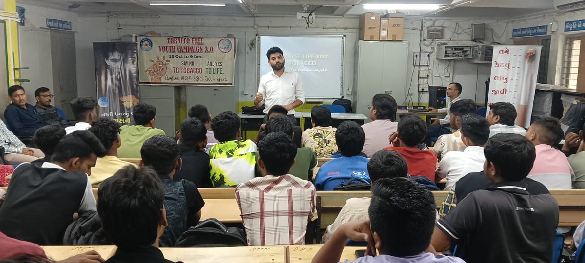 સુરત જીલ્લા ટોબેકો કંટ્રોલ સેલ દ્વારા ભારત સરકાર દ્વારા  શરુ કરેલ Tobacco Free Youth Campaign 3.0નું  સુરત જીલ્લાના ઓલપાડ તાલુકાના ઓલપાડ ગામ ખાતે આવેલ ઓધોગિક તાલીમ કેન્દ્રના ૨૫૦ જેટલા યુથ સાથે  કાર્યક્રમનો પ્રારંભ કરવામાં આવ્યો છે.
<a href="/collectorsurat/">Collector Surat</a> 
<a href="/SURAT_DDO1/">DDO SURAT</a> 
<a href="/HealthDeptGuj/">Health Department Gujarat</a>