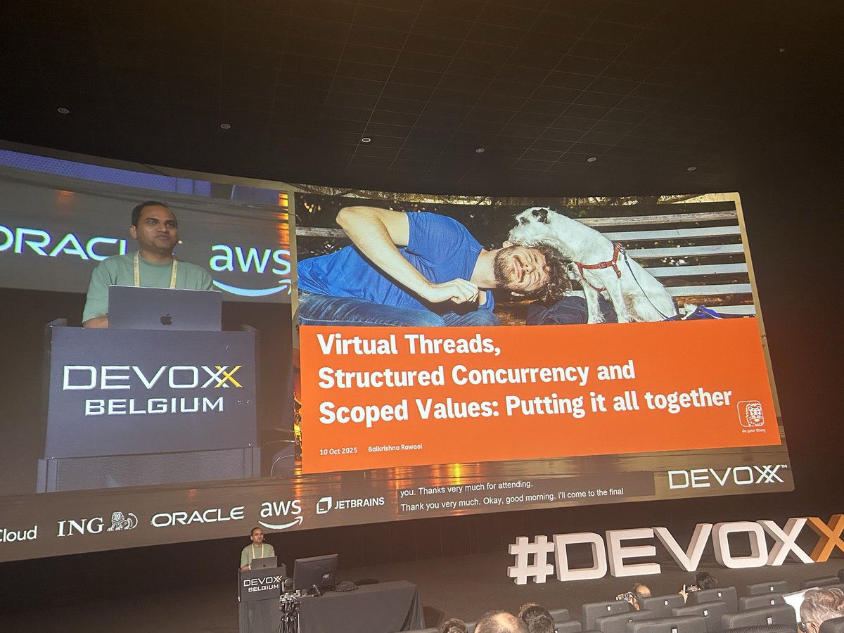 zinbe's tweet image. 最後のセッションは、バーチャルスレッドとか諸々の勉強！ #Devoxx