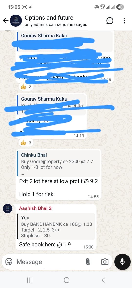 Gourav1104's tweet image. Today #premium_group 9 options call hit.
Total this month 31 option call hit (7 trading session )
#Wipro 260 Ce 1.95 to 2.65 
#WIPRO 265   ce 1 to 2.7
#Nestleind ce 6.5 to 11.80
#ETERNAL ce 1.80 to 2.6
#BAJAJAUTO  ce 44 to 55
#Nifty ce  70 to 93 
#nifty ce 123 to 165 
#GODREJPROP…